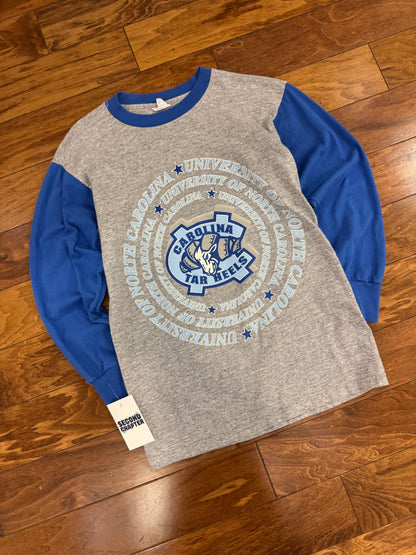 90s UNC Two Tone Long Sleeve Shirt (Youth L)
