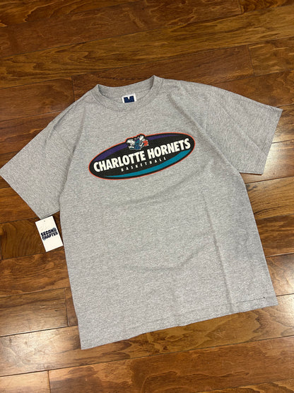 90s Charlotte Hornets Basketball Grey Tee (M)