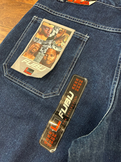 00s Fubu Baggy Deadstock Embroidered Jean Shorts (38)