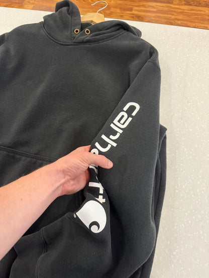 00s Carhartt Essential Black Spell Out Hoodie (L)