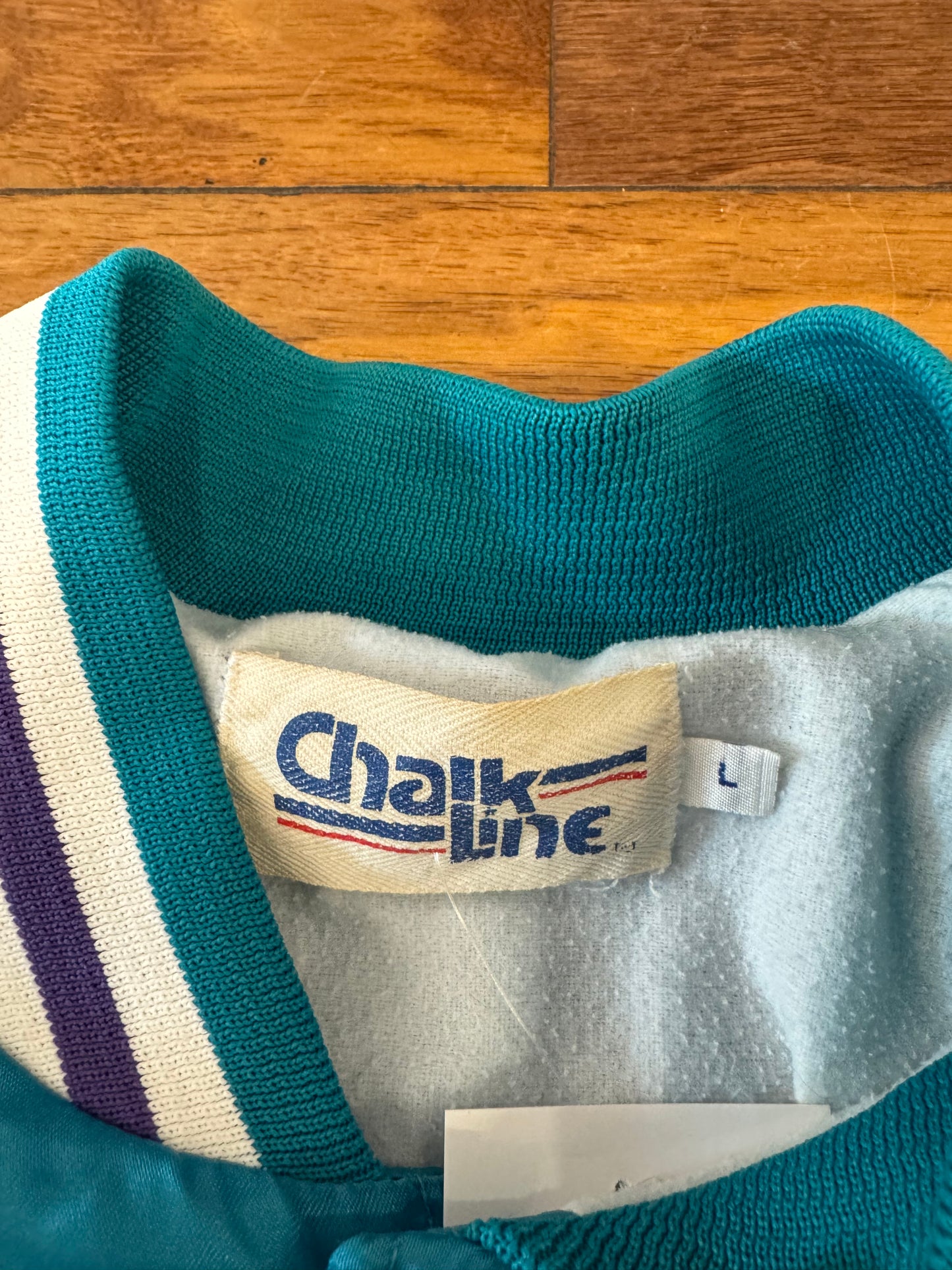 80s Charlotte Hornets Chalk Line Satin Jacket (L)