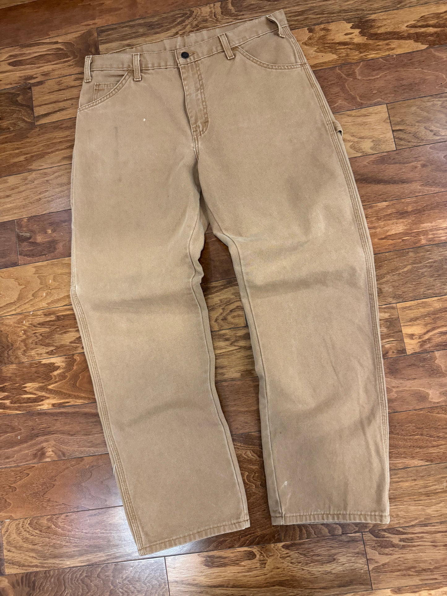 00s Dickies Red Tab Tan Workwear Carpenter Pants (34 x 32)