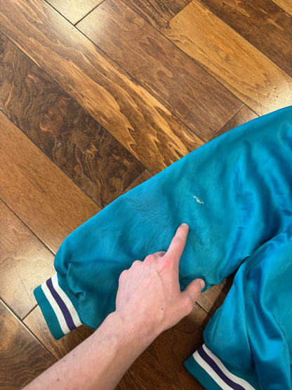 80s Charlotte Hornets Chalk Line Satin Jacket (L)