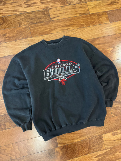 90s Chicago Bulls Logo Athletics Embroidered Crewneck (XL)