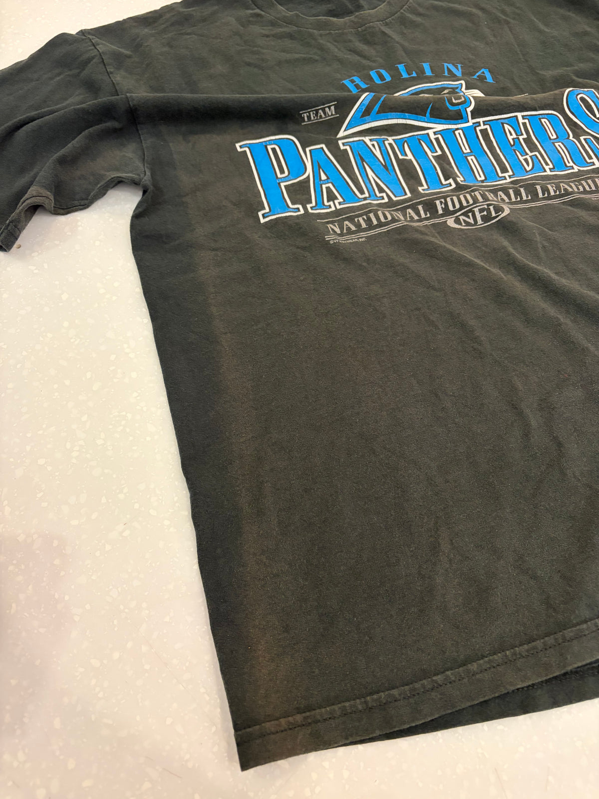1999 Carolina Panthers Lee Faded Black Tee (XL)