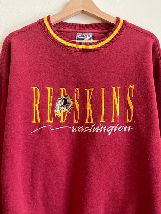 90s Washington Redskins Logo 7 Embroidered Crewneck (L)