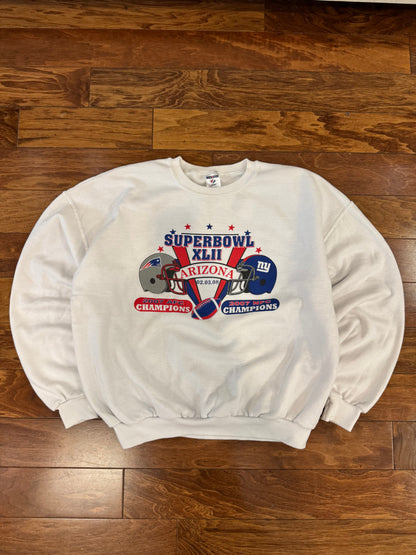2007 Patriots VS Giants Super Bowl Vintage Crewneck (XL)