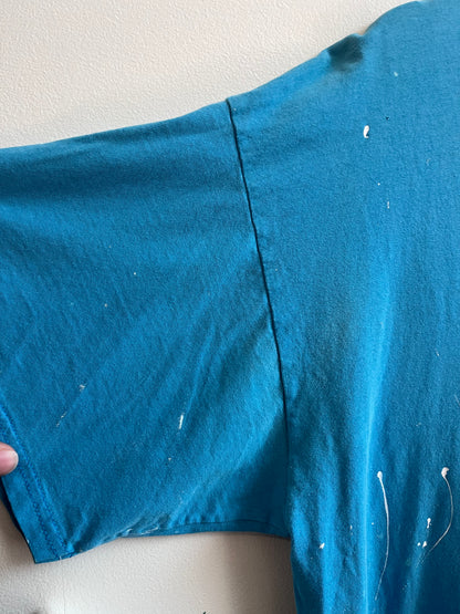 00s Carolina Panthers Thrashed Paint Blue Tee (XL)