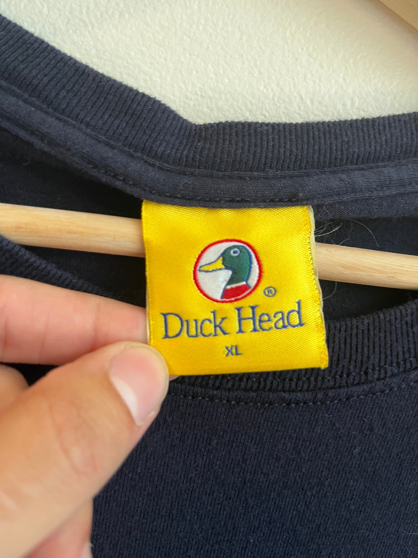 00s Duck Head Logo American Flag Navy Tee (XL)