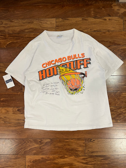 90 Chicago Bulls Hot Stuff Graphic Vintage Tee (XL)