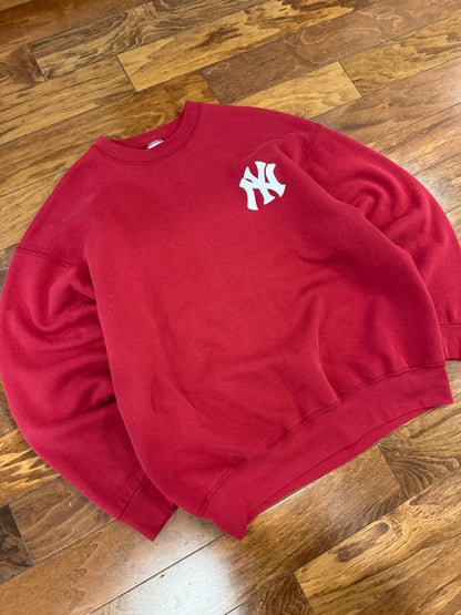 90s New York Yankees BVD Maroon Embroidered Crewneck (XXL)