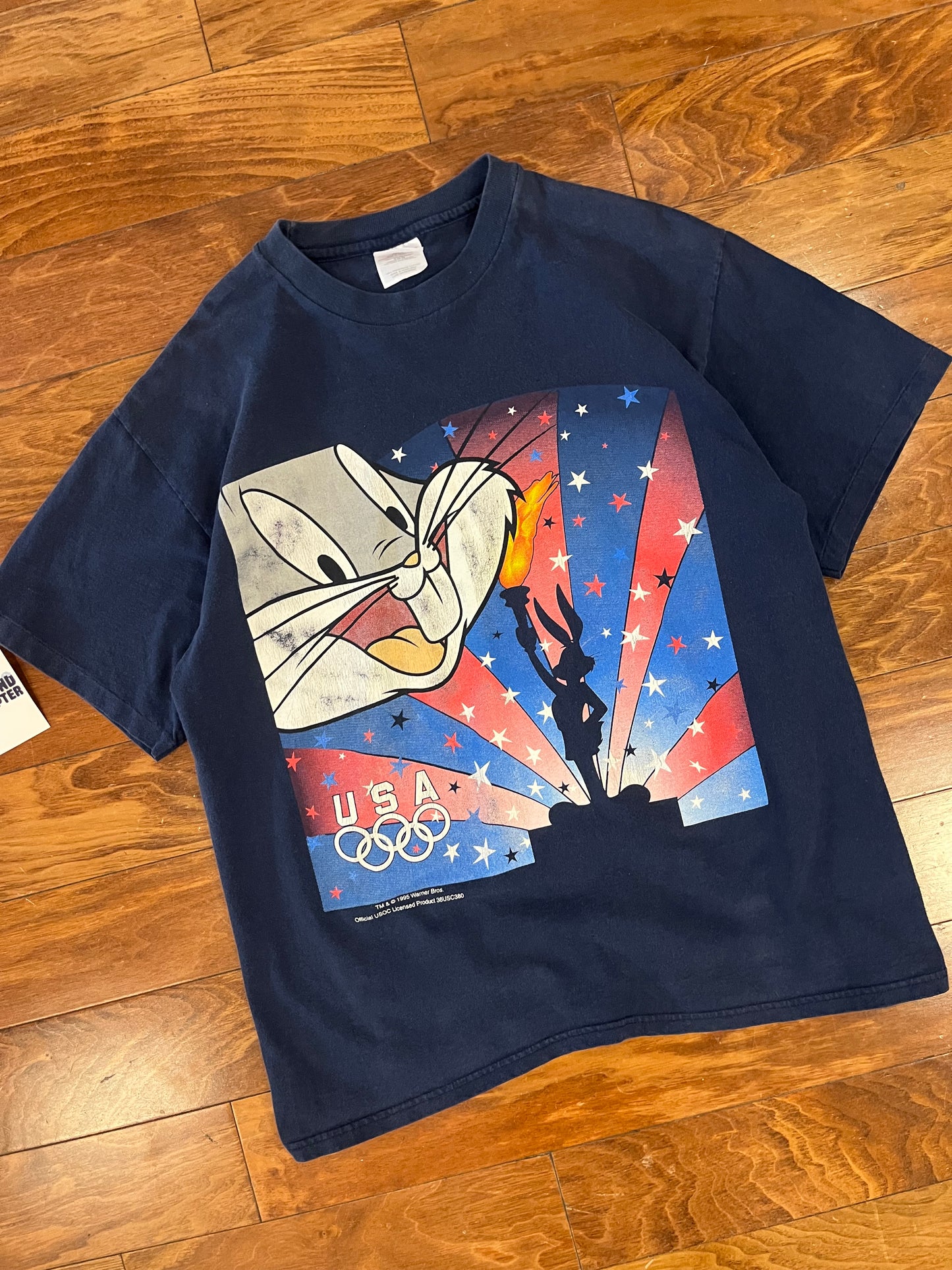 1995 Bugs Bunny Olympics Looney Tunes Graphic Tee (L)
