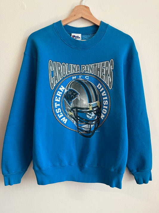 1996 Carolina Panthers Blue Pro Player Crewneck (M)