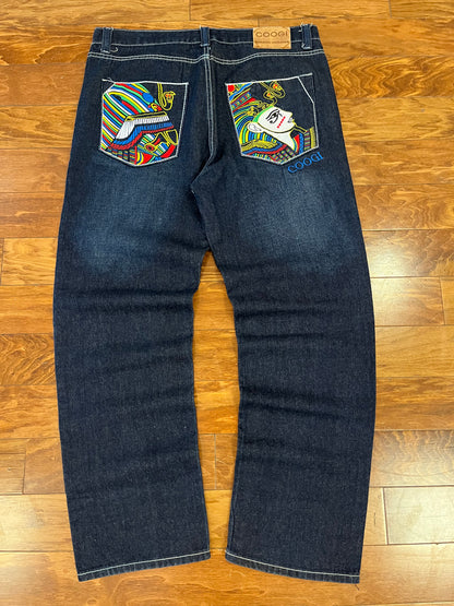 00s Coogi Egyptian Embroidered Jeans (38 x 34)