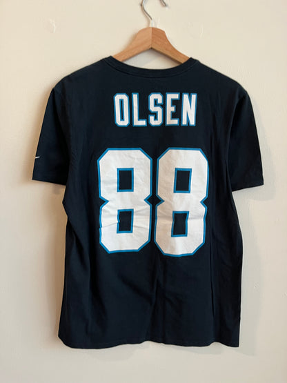 2015 Carolina Panthers Greg Olsen Super Bowl 50 Tee (M)