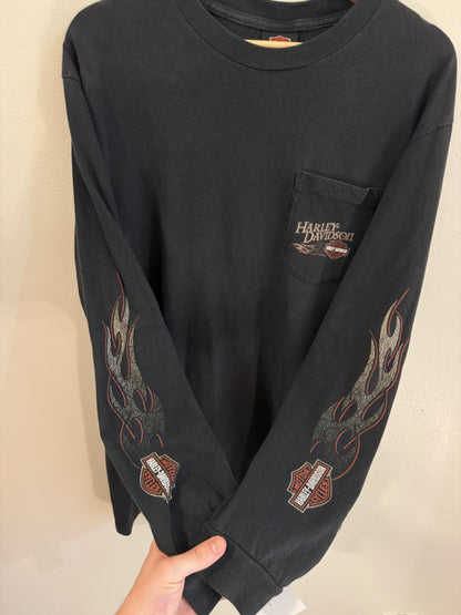 2009 Harley Davidson Flames Los Angeles California Long Sleeve (L)