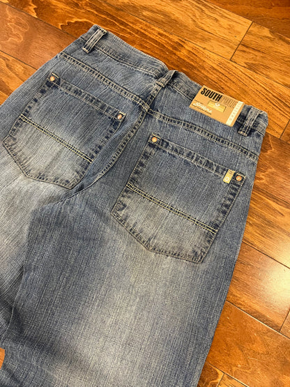 00s South Pole Tan Tab Baggy Jeans (34)