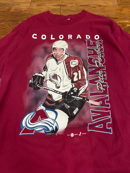90s Colorado Avalanche Peter Forsberg Vintage NHL Tee (L)