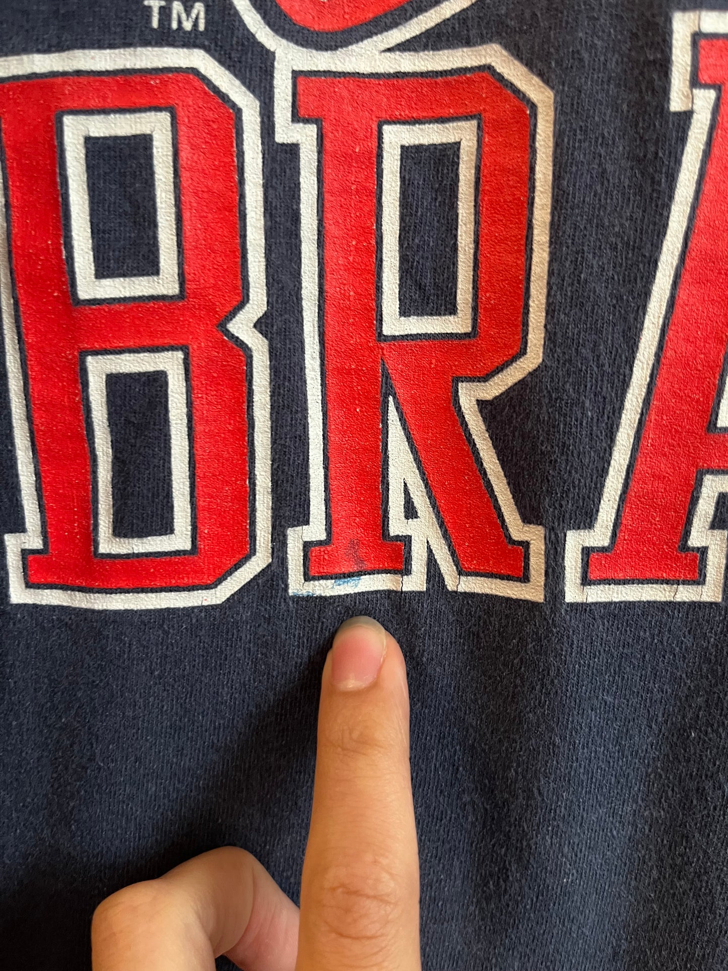 1989 Atlanta Braves Logo 7 Navy MLB Tee (XXL)