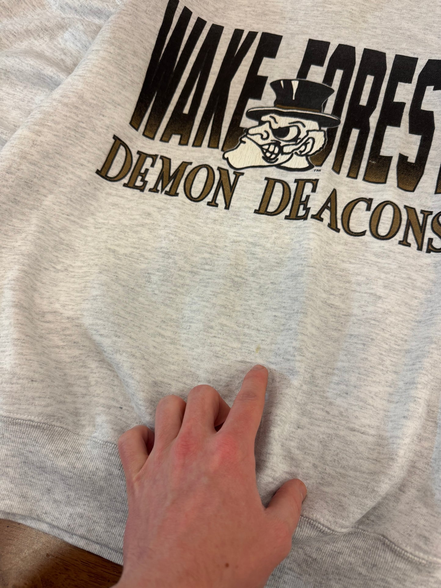 90s Wake Forest Spell Out Vintage Crewneck (M)