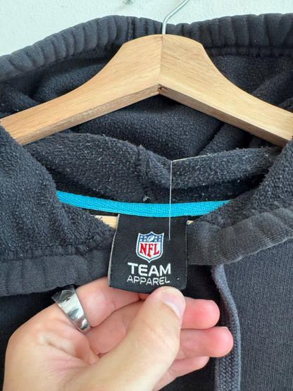 00s Carolina Panthers Big Logo Striped Distressed Hoodie (XL)