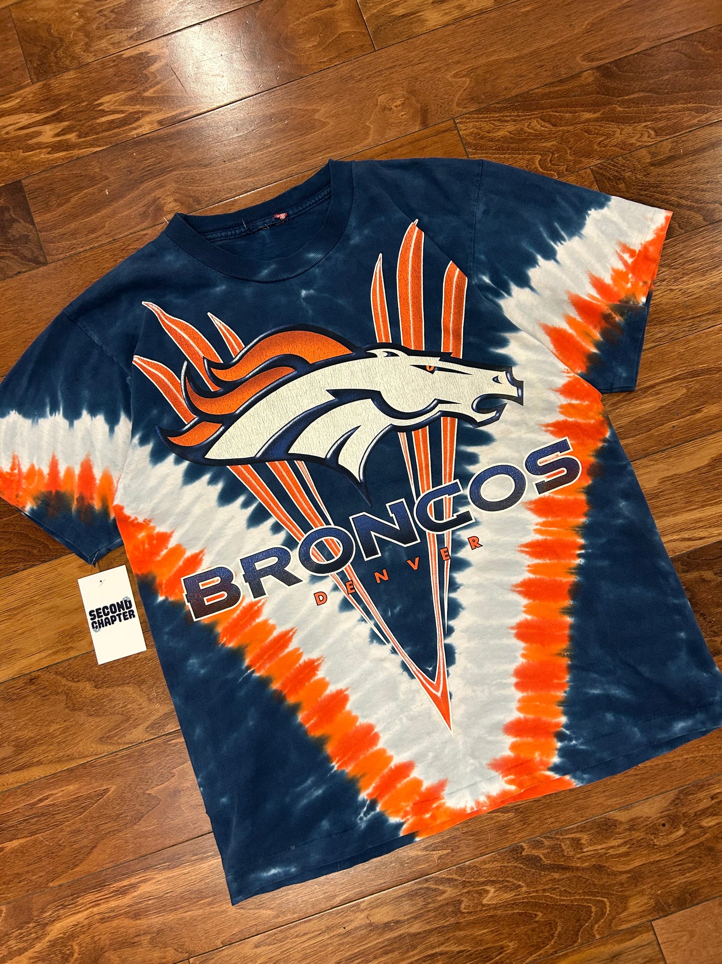 90s Denver Broncos Vintage Tie Dye Tee (L)