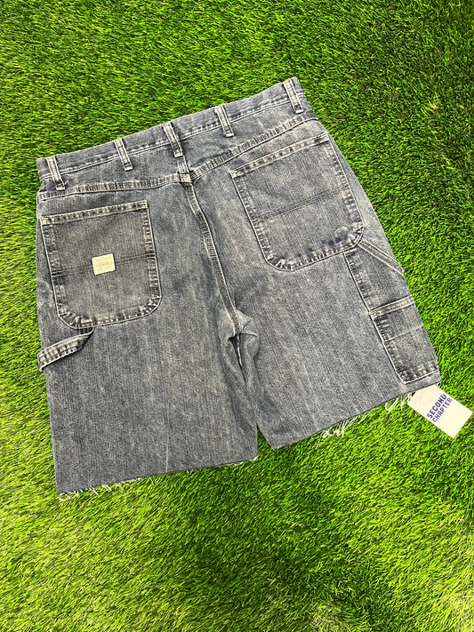 00s Wrangler Original Workwear Carpenter Dark Wash Jean Shorts (36)