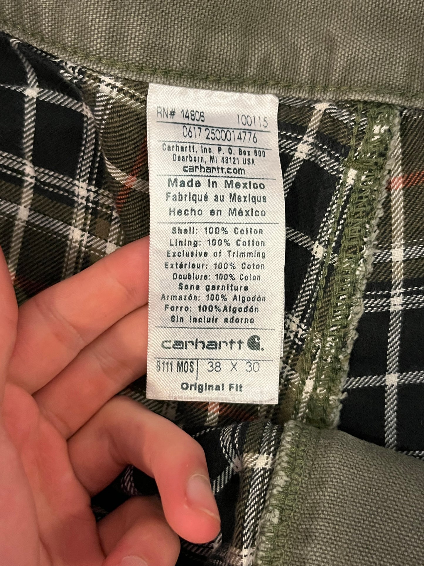 2017 Carhartt Moss Flannel Lined Pants (38 x 30)