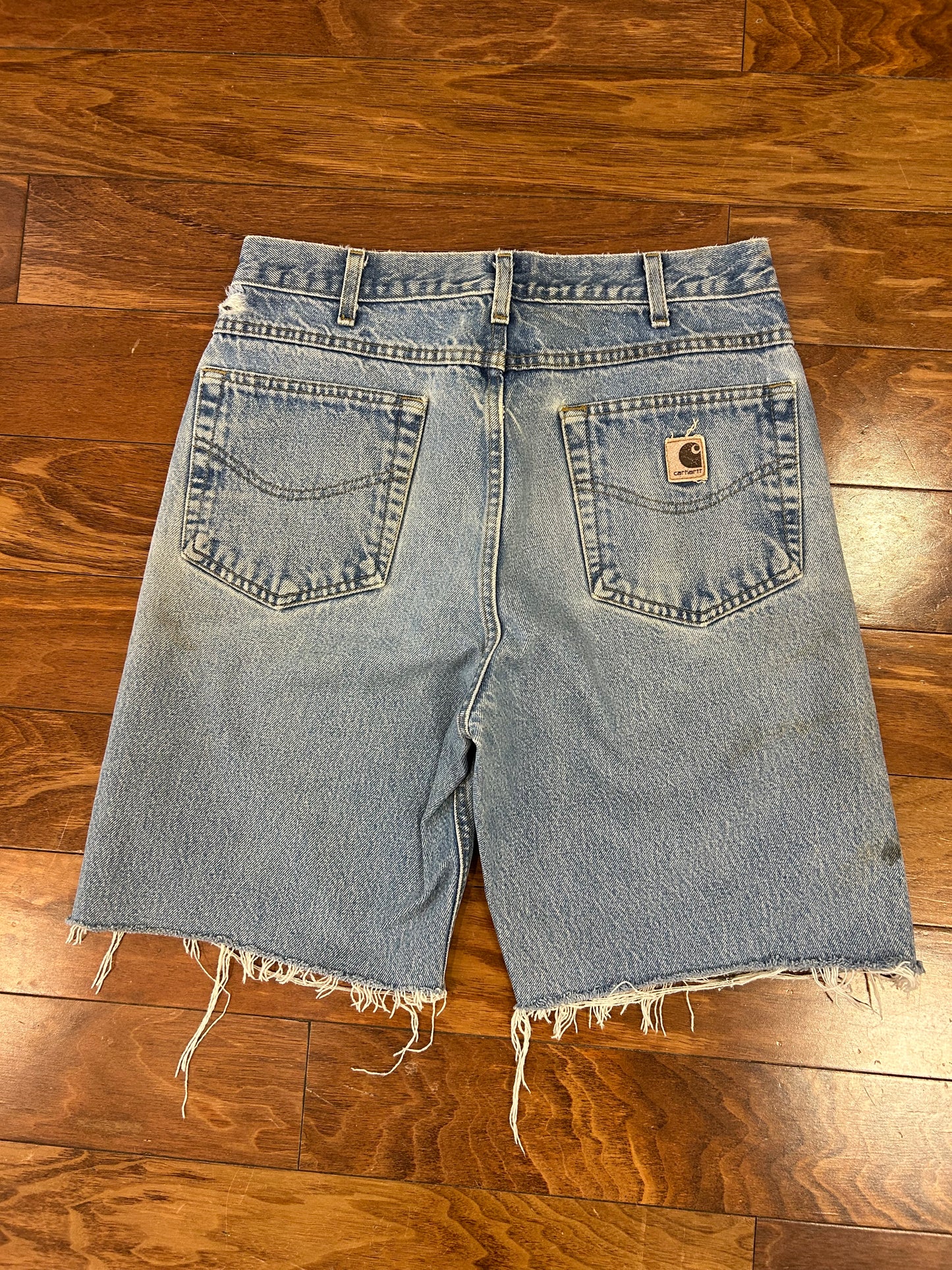 00s Carhartt Distressed Stained Jean Shorts (30)