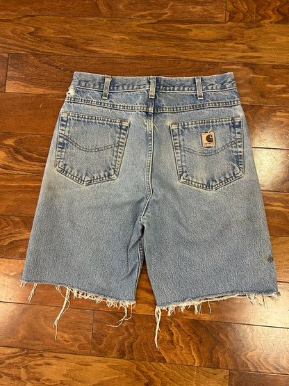 00s Carhartt Distressed Stained Jean Shorts (30)