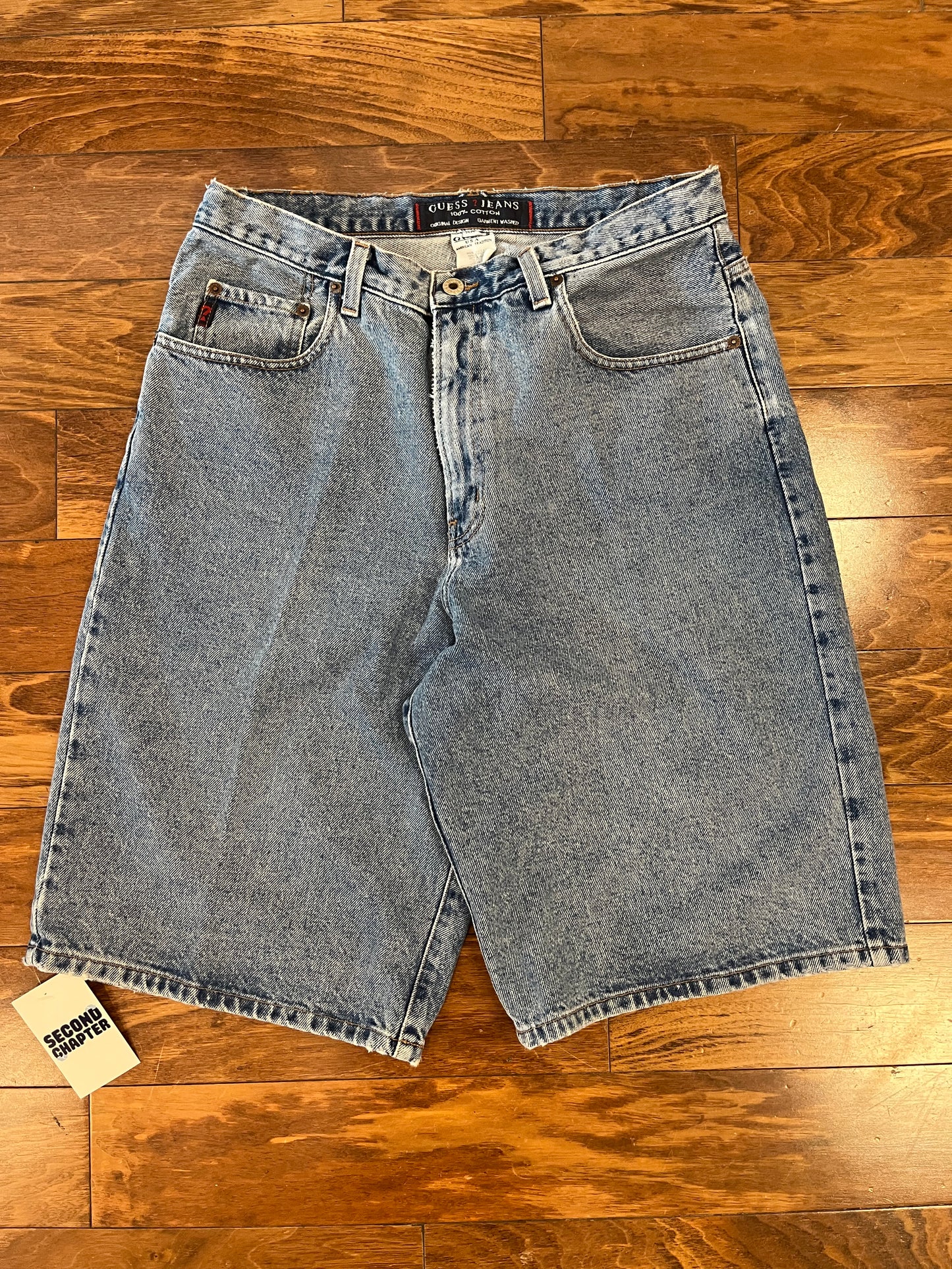 90s Guess Baggy Embroidered Jean Shorts (33)
