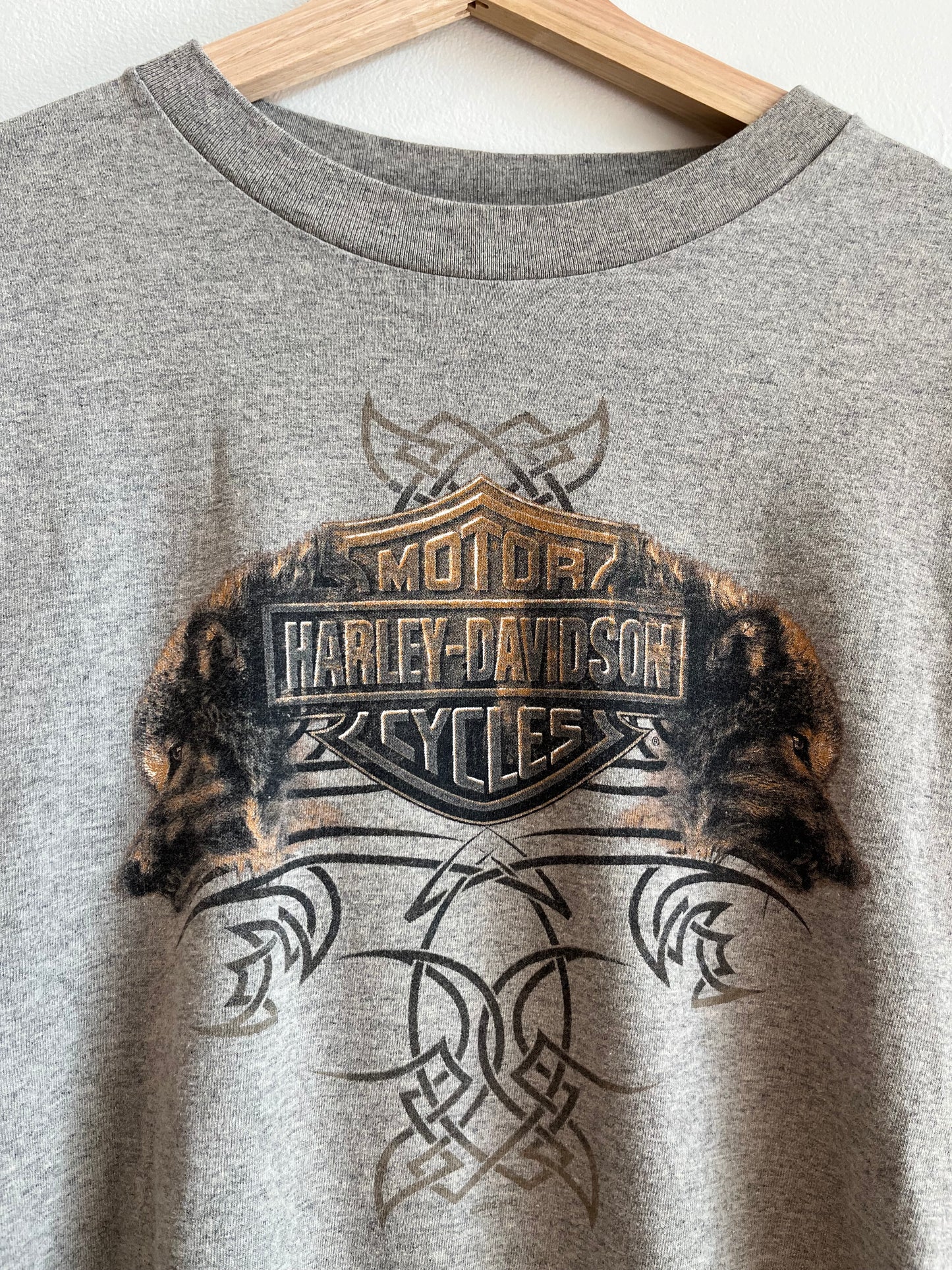 2002 Harley Davidson Tribal Wolf Nature Tee (L)