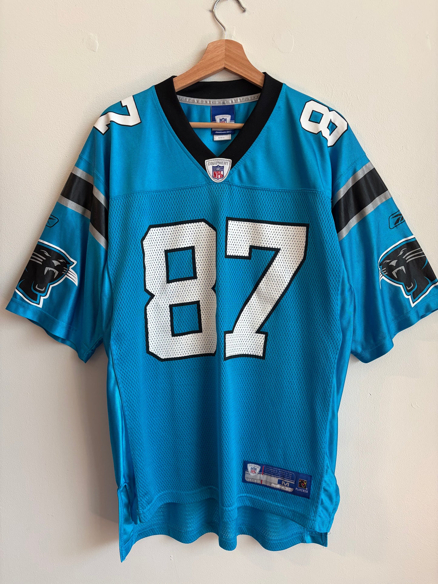 00s Carolina Panthers Muhsin Muhammed Blue Reebok Jersey (M)