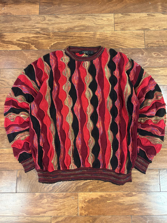 90s Protege 3D Knit Pink/Red Vintage Sweater (L)