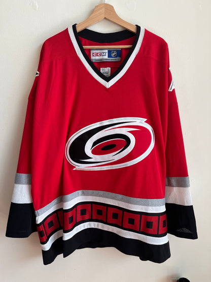 00s Carolina Hurricanes Logo CCM Ice Hockey NHL Jersey (XL)