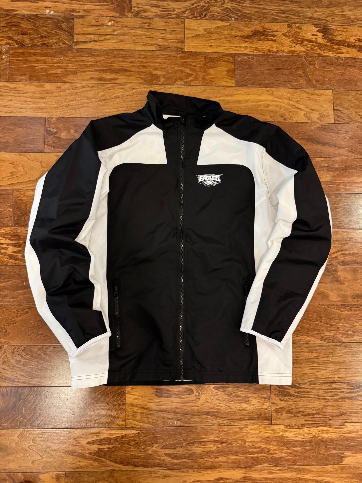 00s Philadelphia Eagles Black & White Windbreaker (L)