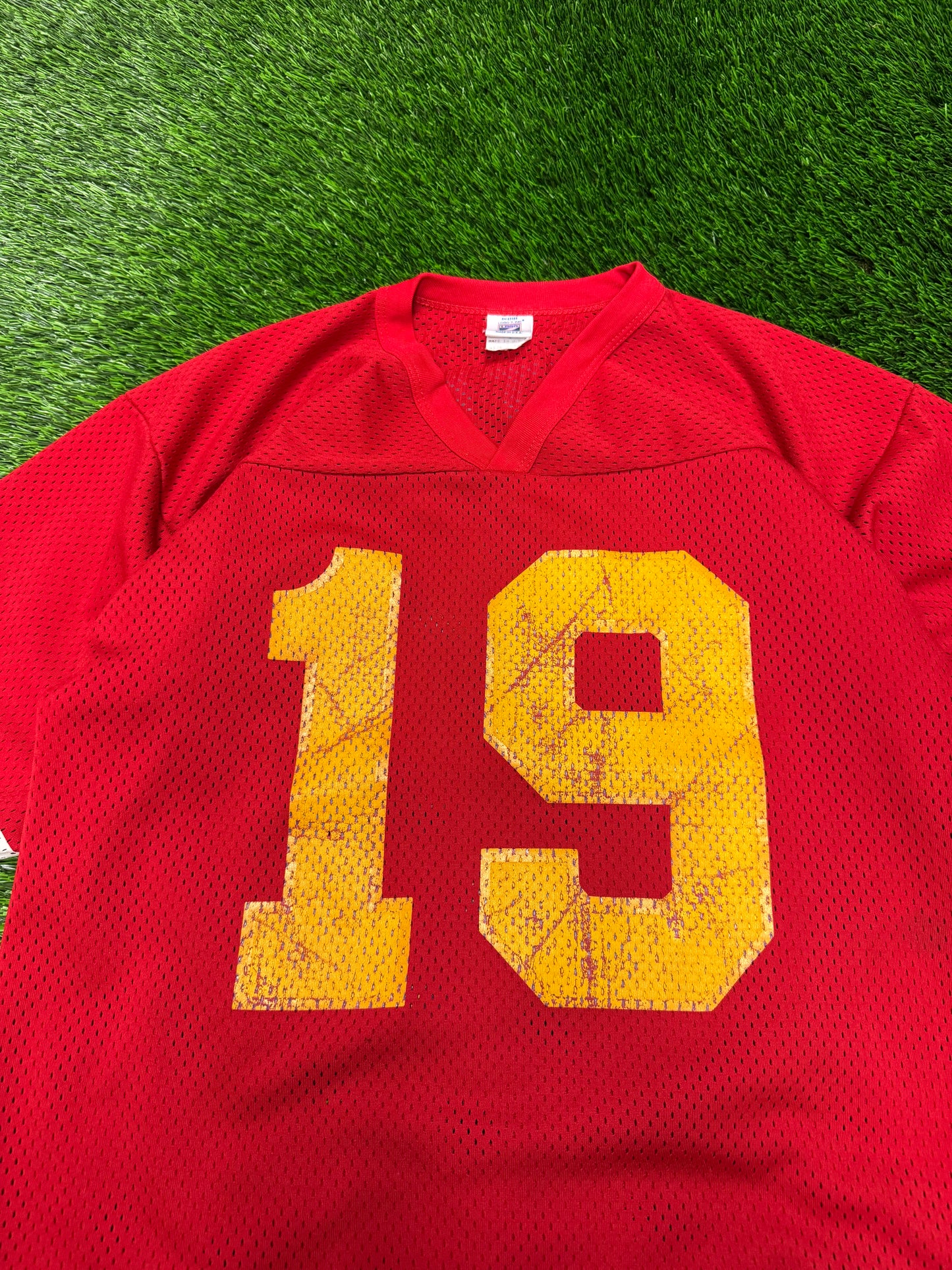 90s Kansas City Chiefs Joe Montana #19 Logo 7 Jersey (M)