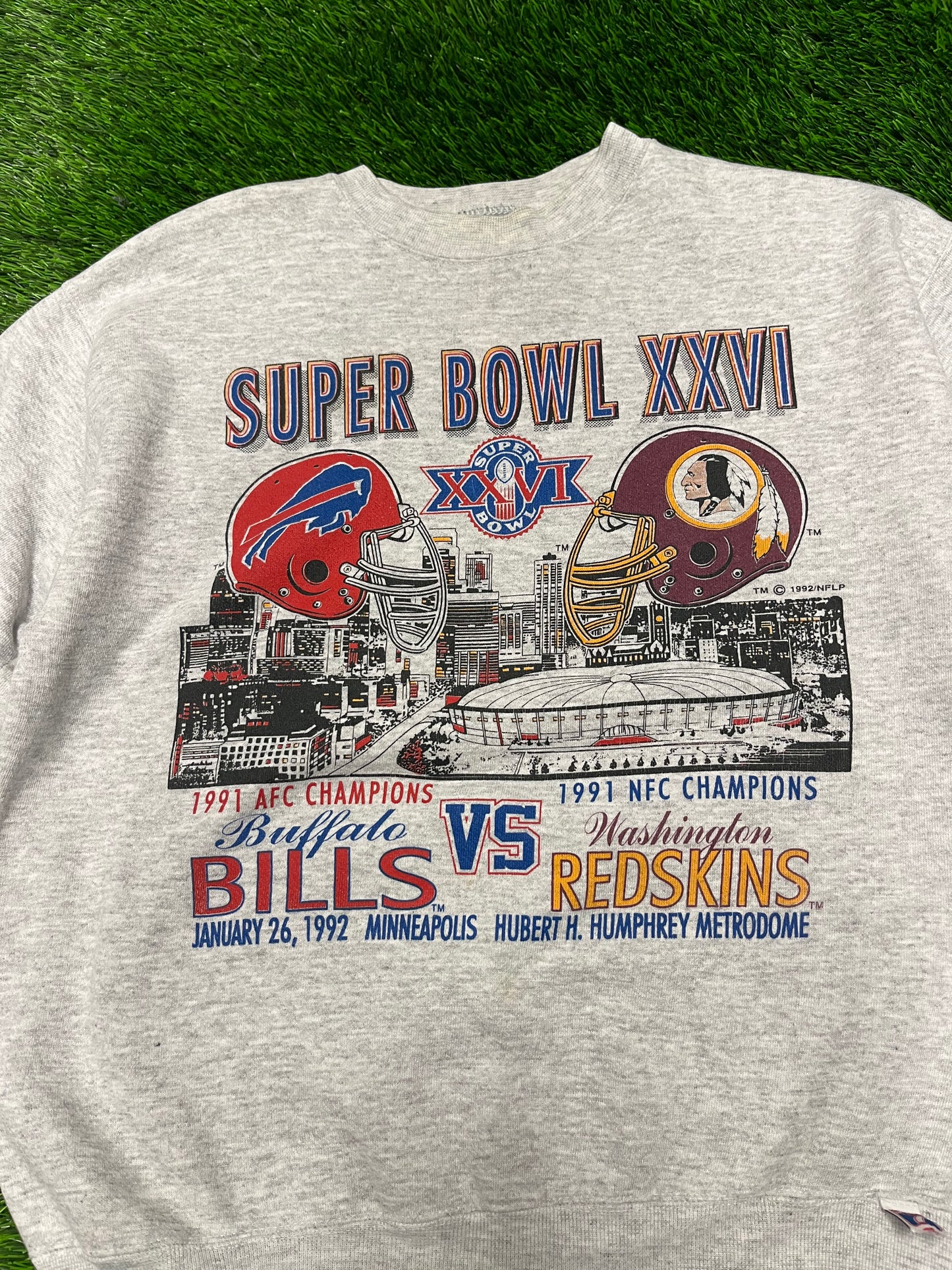 1991 Buffalo Bills v Washington Redskins Super Bowl Crewneck (L)