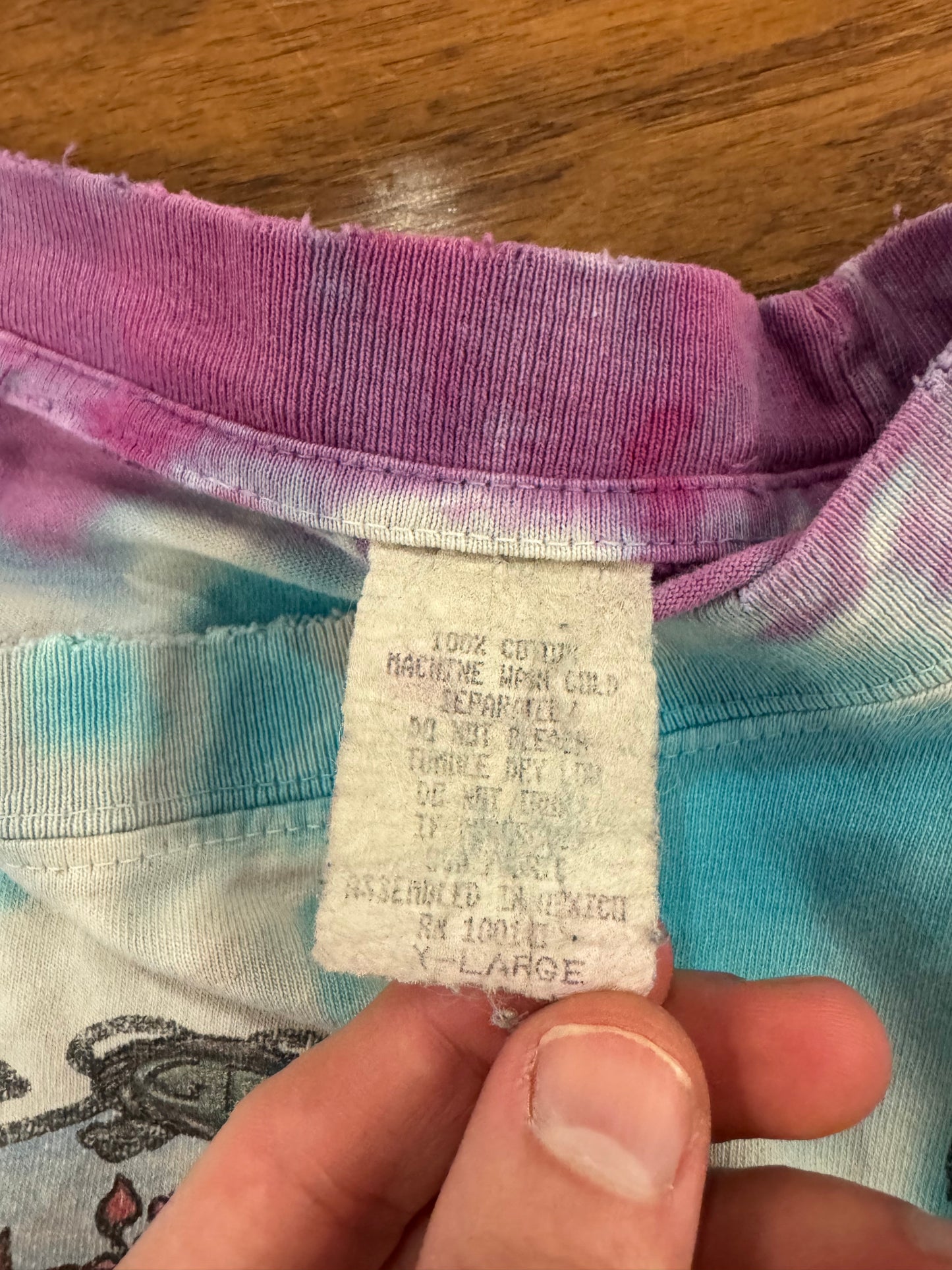 1995 Grateful Dead "Skeleton & Roses" Vintage Band Tie Dye Long Sleeve (XL)
