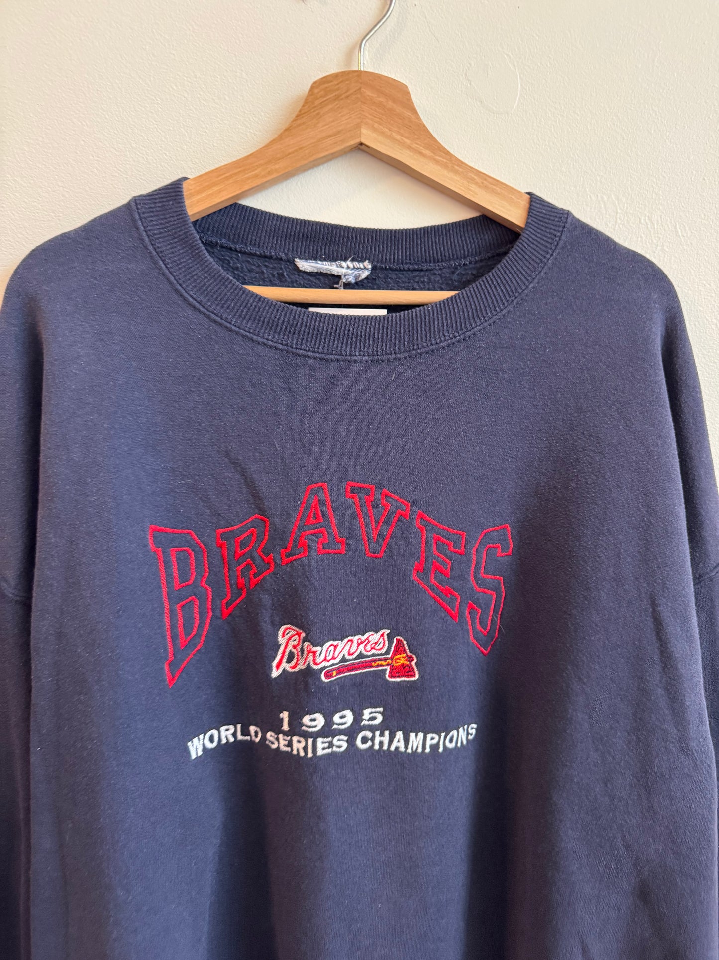 1995 Atlanta Braves Lee Sports Embroidered Crewneck (XXL)
