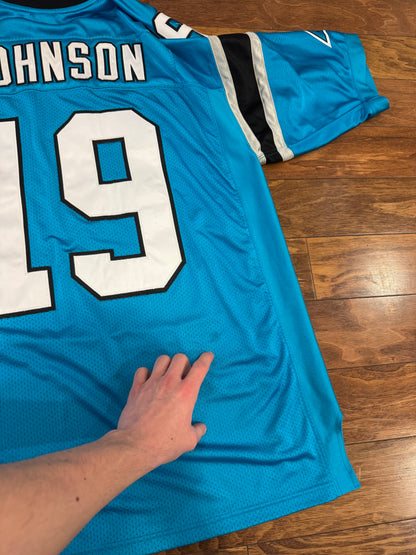 00s Carolina Panthers Stitched Keyshawn Johnson NFL Reebok Jersey (XL)