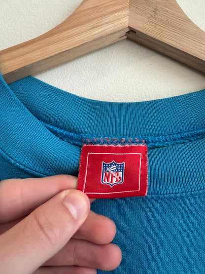 2003 Carolina Panthers Cat Scratch Faded Blue Crewneck (XL)