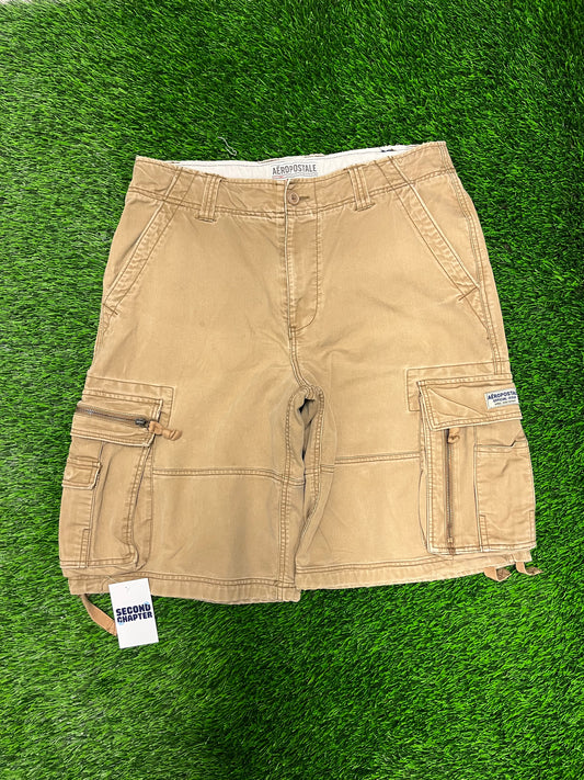 00s Aeropostale Baggy Tan Cargo Shorts (34)
