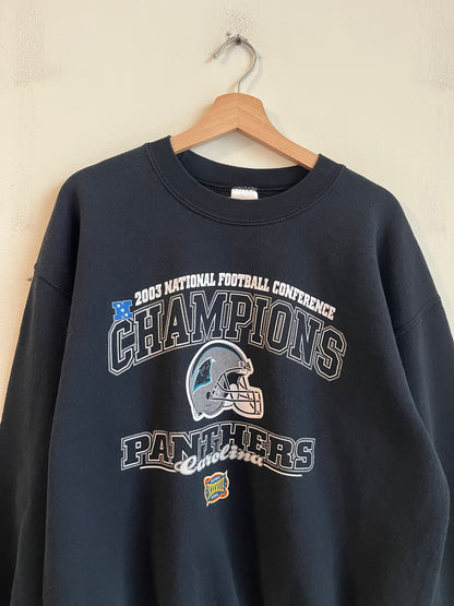 2003 Carolina Panthers Conference Champions Super Bowl Essentials Crewneck (L)