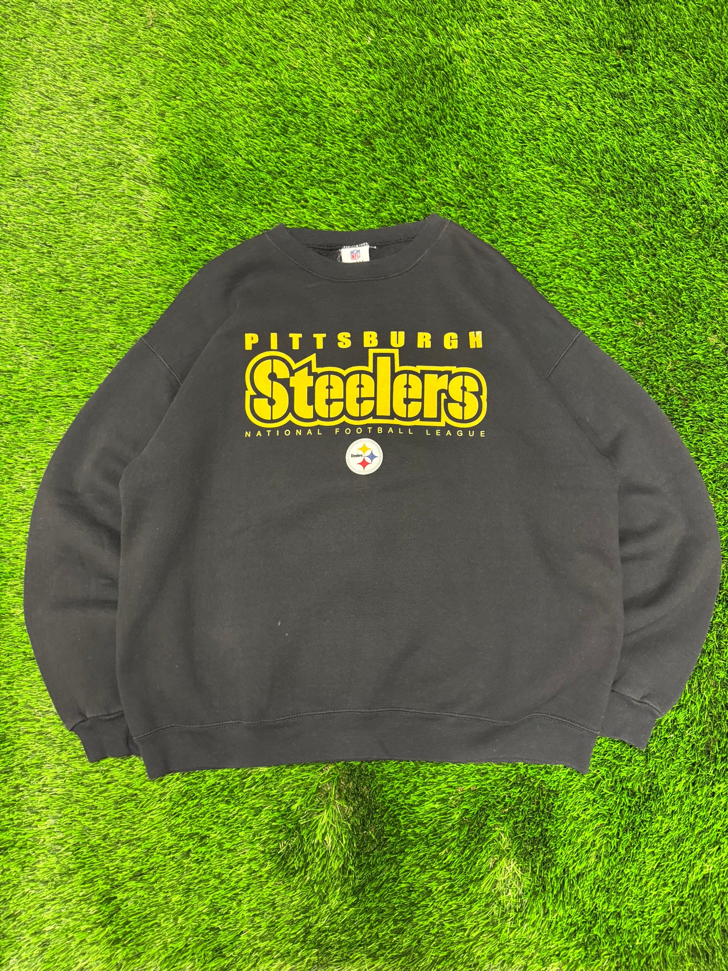 00s Pittsburgh Steelers NFL Black Crewneck (XXL)