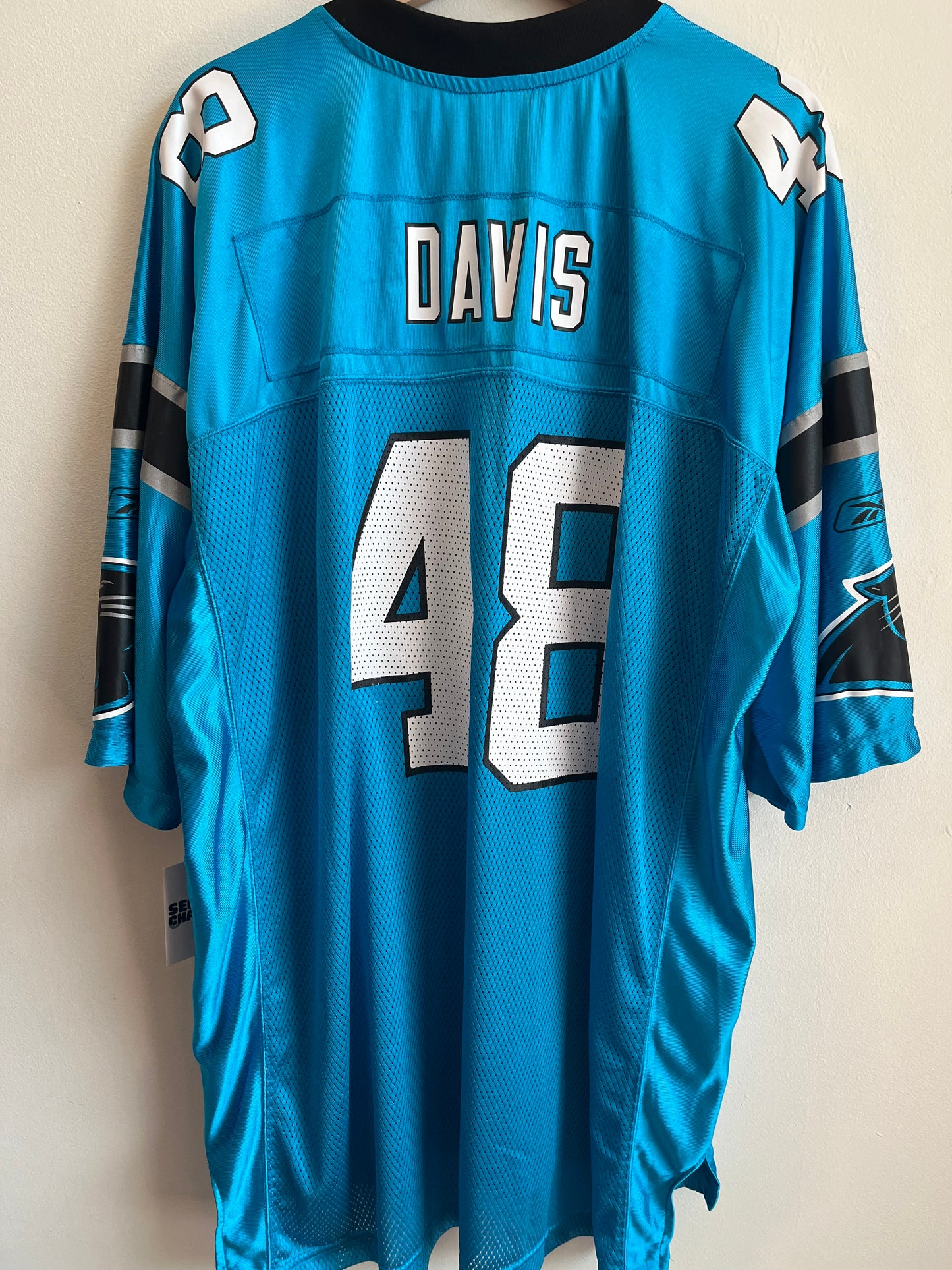 00s Carolina Panthers Stephen Davis Blue Reebok Jersey (XXL)
