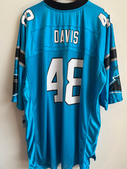 00s Carolina Panthers Stephen Davis Blue Reebok Jersey (XXL)