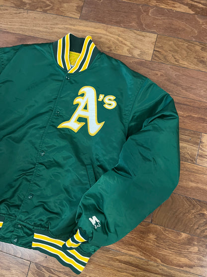 90s Oakland A's Athletics Vintage Starter MLB Satin Jacket (L)