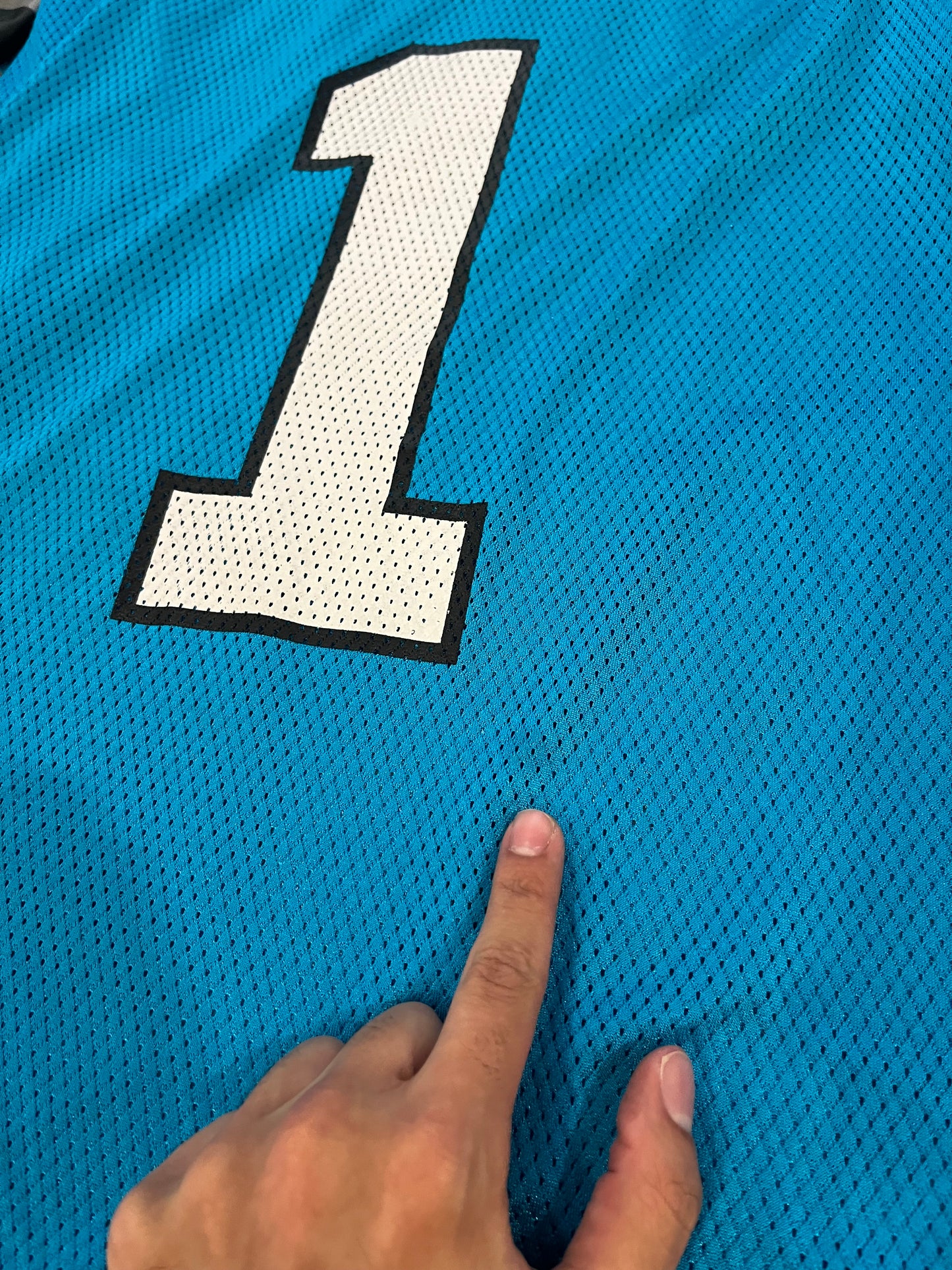00s Carolina Panthers Reebok Cam Newton Blue Jersey (XL)