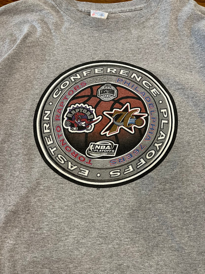 2001 Toronto Raptors v 76ers Playoffs NBA Tee (XXL)